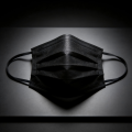 Máscara lisa preta não tecida de 3 dobras