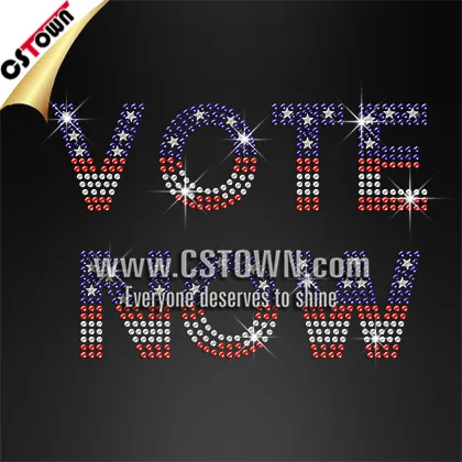 Vote Now Custom heat transfers in rhinestone