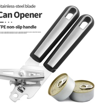 Non-Slip Handle Multifunctional Can Openers with Sharp Blade and Smooth Edge - Manual Bottle Opener