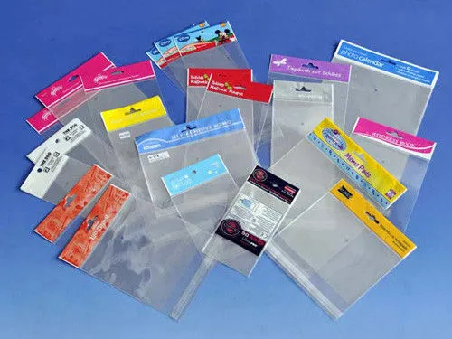 Adhesive Opp Header Bag For Staitionery Packaging / Household Packaging