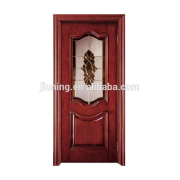 Modern glass insert solid wood door