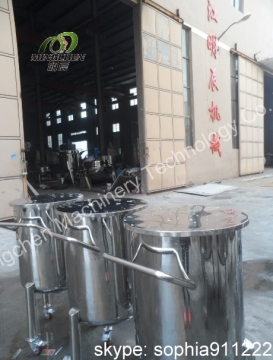 Stainless steel movable tank with ball valve,handle,casters