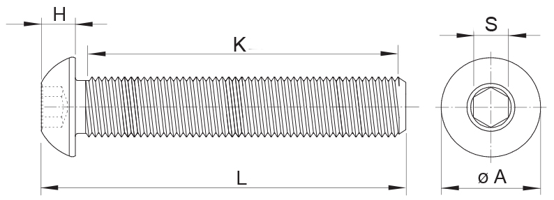 Drawing Botton Head Socket Cap Screw