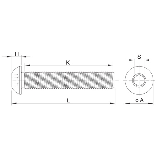 Standardschraube für Botton Head Socket Cap