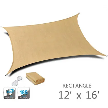 Outdoor Triangle Sunshade Sail - Waterproof Balcony Garden Rectangular Shade Sails
