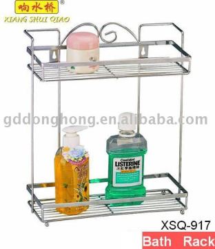 Dual tier iron bathroom rack
