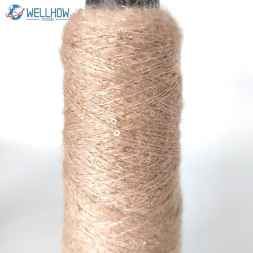 Akrilik Nylon PBT Core Spun Benang dengan payet