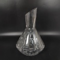 Decanter in vetro di vino a bocca trasparente a mano