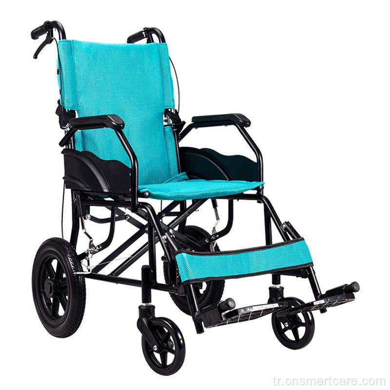 Hastalar için hafif katlanır manuel tekerlekli sandalye