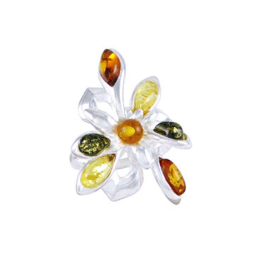 Attractive fashion jewelry rings with diamond flower