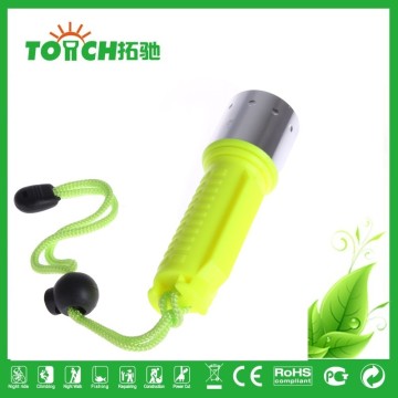 2017 New style aluminum alloy ABS plastic T6 1*18650 diving flashlight for camping