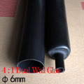 1M 6mm Diameter PE 4:1 Ratio Heat Shrinking Tube Adhesive Lined Dual Wall With Thick Glue Wire Wrap Waterproof Kit Cable Sleeve