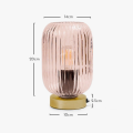 Fluted Glass Table Lamp with Ribbed Accent