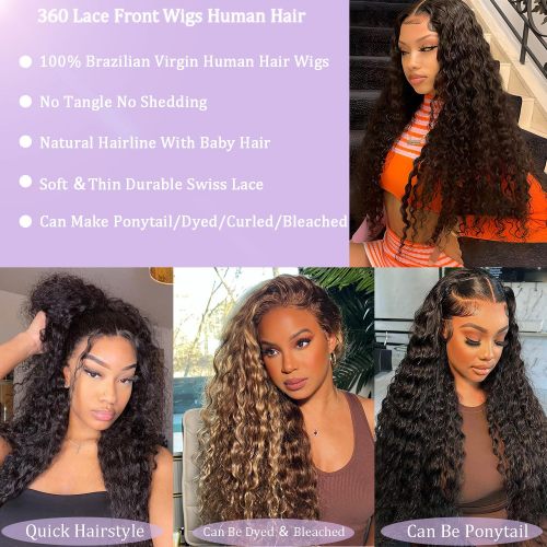 360 Water Wave Lace Front Wigs