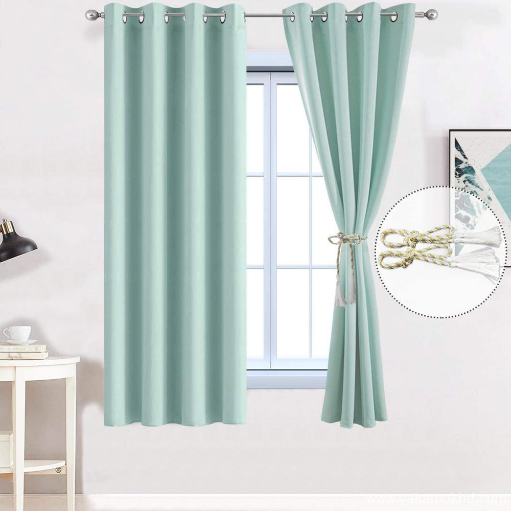 Aqua Blackout Curtains 63 Inch for living room