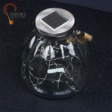 High Quality 1W 3V 20 warm white garden metal ECO-Friendly jar light outdoor decoration solar bottle light