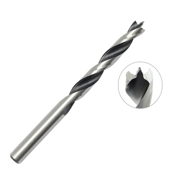 8mm Rolled & Milled Edge Clear Flute Wood Brad Point Drill Bit for Double Paper Card