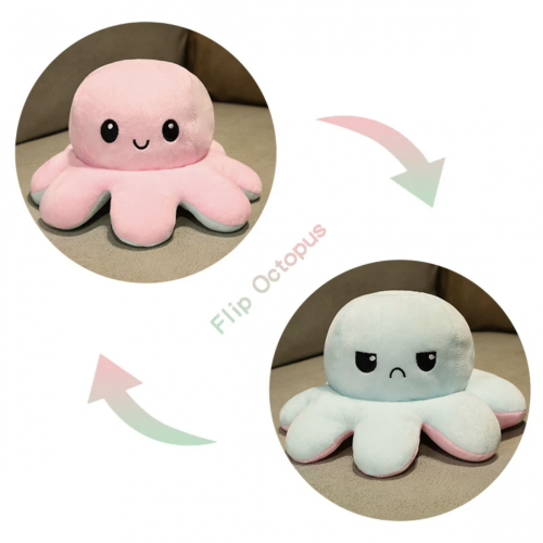 Cute two-sided octopus stuffed animal