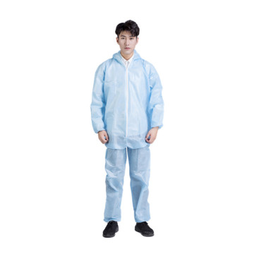 SMS/pp+pe Waterproof Safety Industrial Plastic Overalls with hood and foot