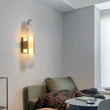 Copper Marble LED Wall Lamp for Modern Indoor Corridor Staircase Decoration