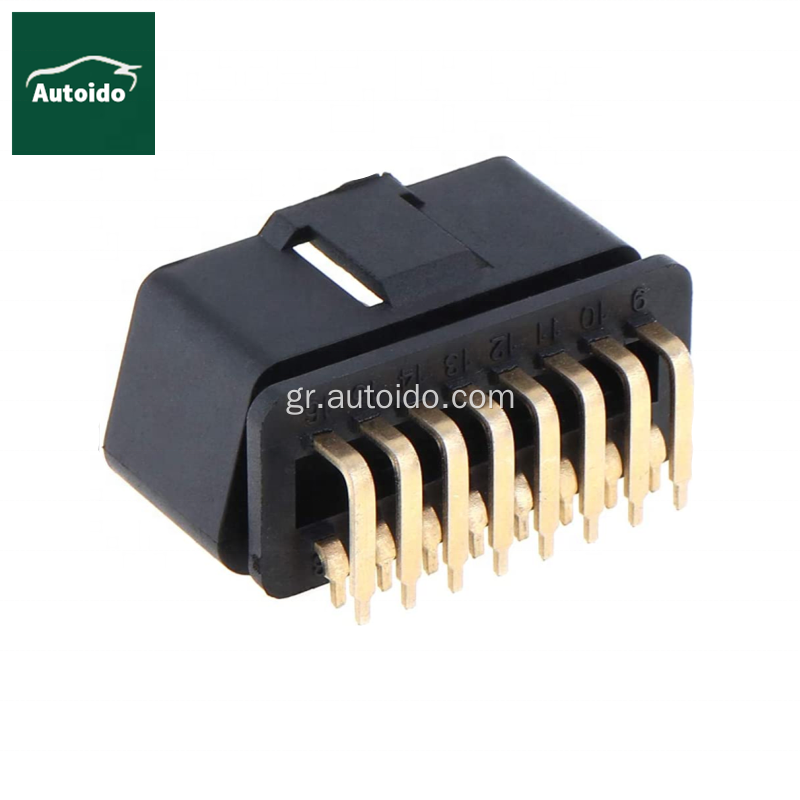 Obd2 16pin connector obd αρσενικό βύσμα 90 μοίρες