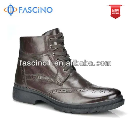 Fashion men leather hiking boots