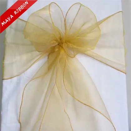 Affordable Gold Organza Chair Sashes for Weddings: Bulk Options Available