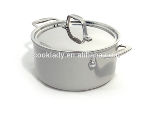 stainless steel casserole with metal lid