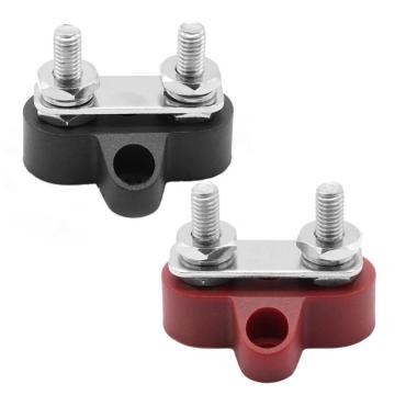 VODOOL Bus Bar Terminal Block Heavy Duty Dual M6 Negative Power Distribution Stud Car Electronics Accessories for Truck RV Boat