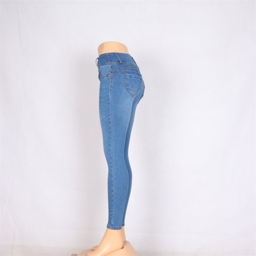 Damen hohe Taillenjeans Alltags lässige Großhandel Jeans