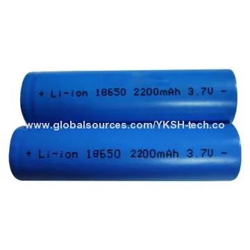 ICR18650 High-capacity Cylindrical Li-ion Batteries, 3.7V/2,200mAh, for LaptopsNew