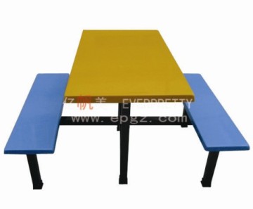 Fiberglass School Canteen Dining Table and Chairs Bench