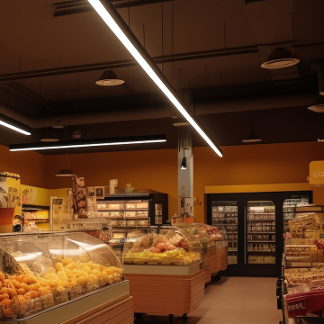 Linkable Prismatic Symmetric Reflector LED Ceiling Light for Offices