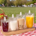 Sac à bec transparent de qualité alimentaire pour jus, lait, aliments liquides