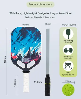 Toray Raw Carbon T700 Elongated Pickleball Paddle