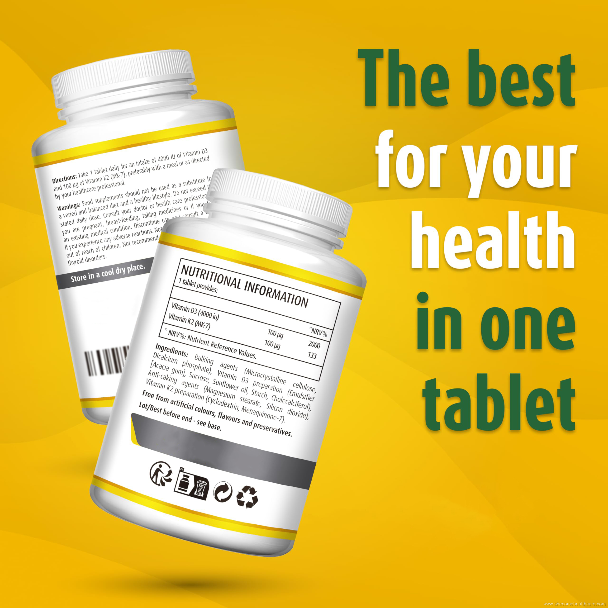 VitaminD3 K2 Immune Health Support vitamind3 Tablets