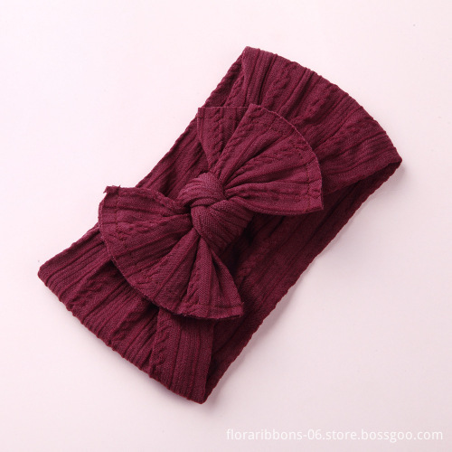 Baby Nylon Headband Elastic Jacquard Wide Edge Bow Headband
