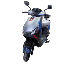 Electric Scooter with Stylish Silver-Grey Design