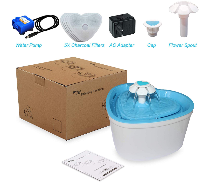 2L Super Quiet Flower Automatic Electric Water Fountain