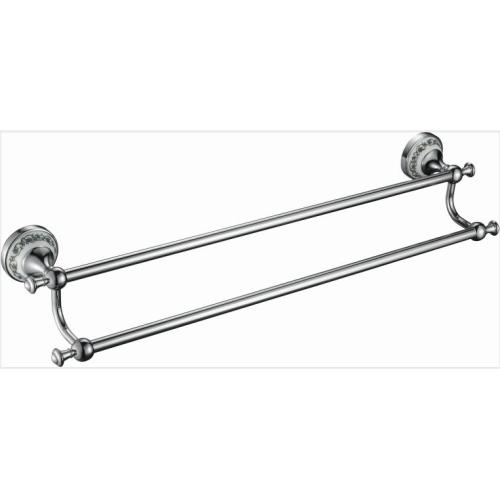 Towel Rack Wood Ceramic with brass chrome double towel rail Factory