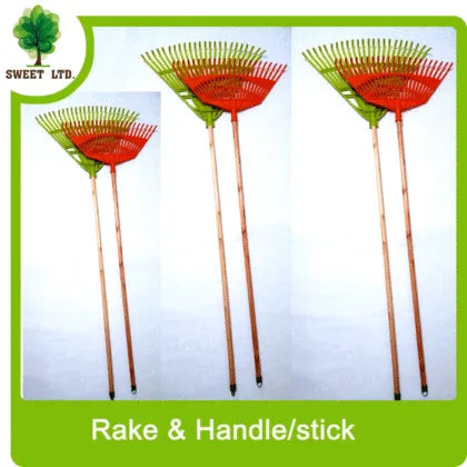 Sweeping tools metal Leaf rake / plastic rake with wood handle