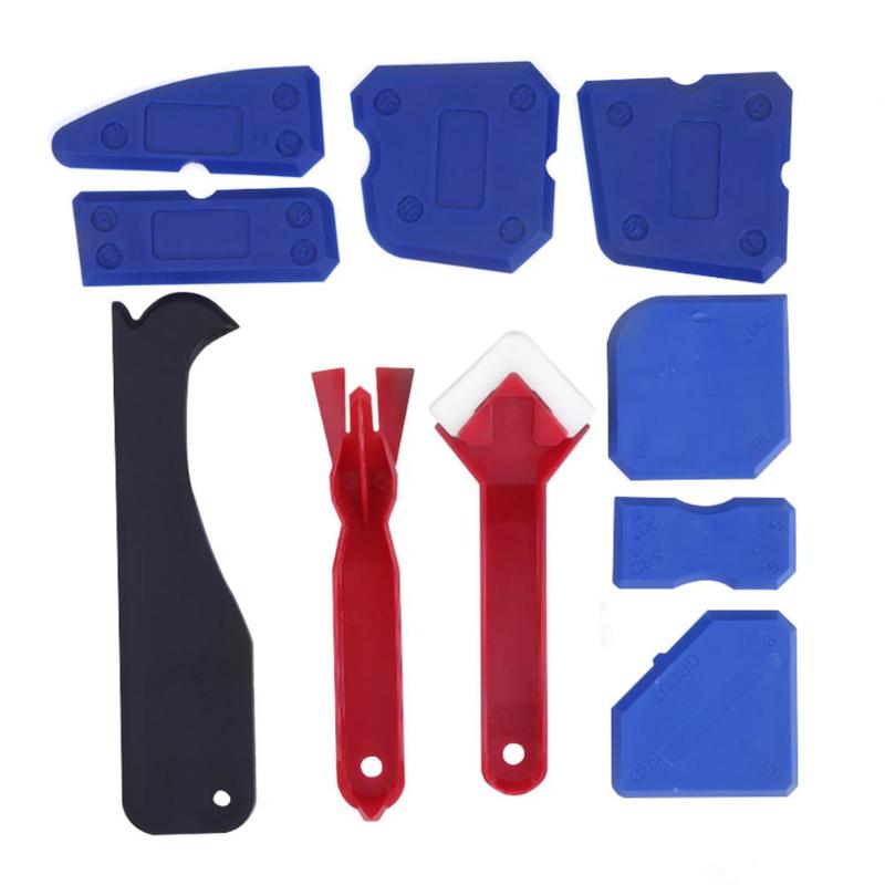10pcs Window Door Silicone Glass Cement Scraper Tool Home Remover Caulk Finisher Sealant Smooth Scraper Grout Kit Tools