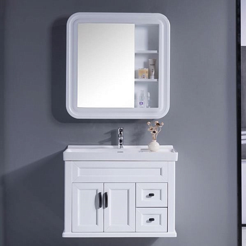 Commode de salle de bain blanche simple moderne