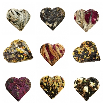 Beautiful Gift Flavor Mixed Scented Heart Shape Compressed Tea Balls