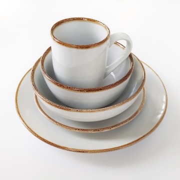 Custom Logo European Tableware Reactive Stoneware Dinnerware Set