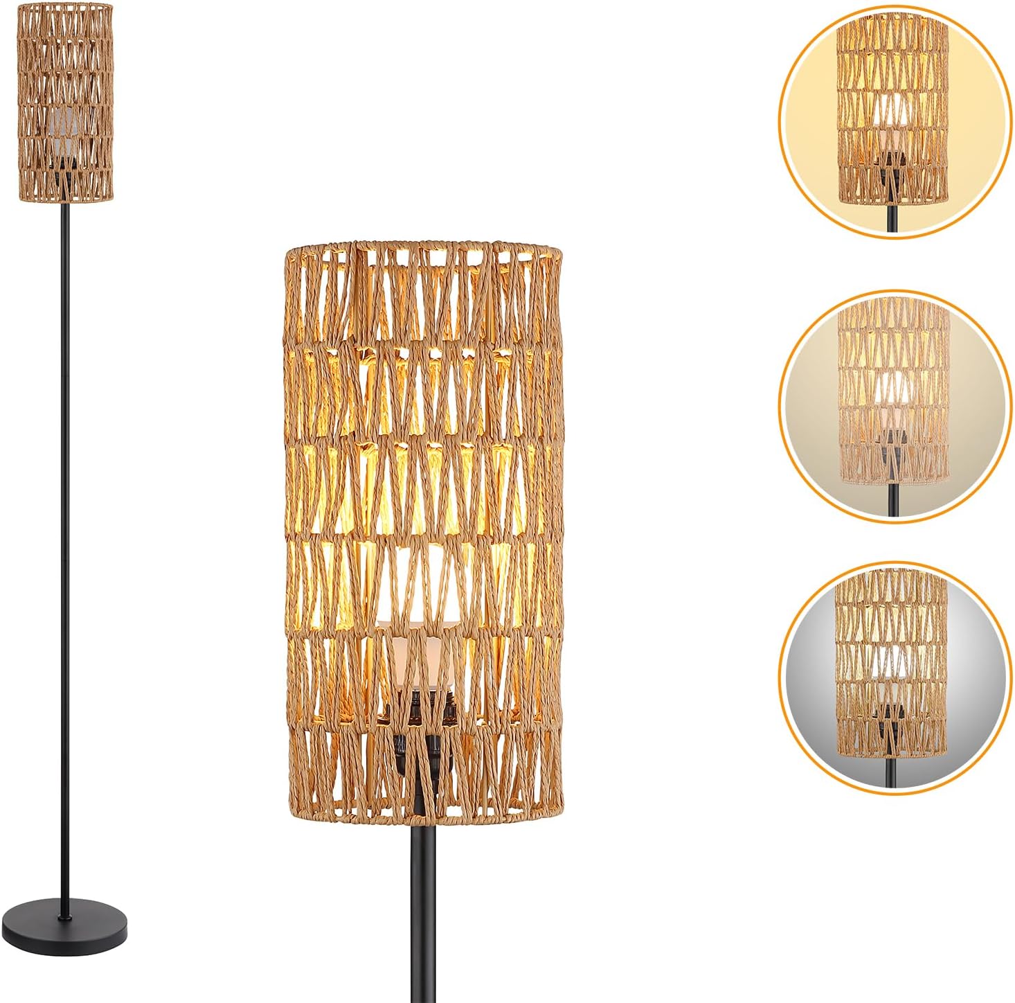 F240516 floor lamp paper rope shade
