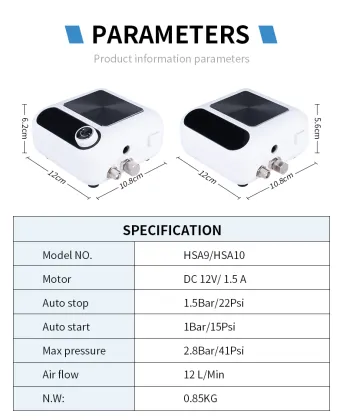 HSA09K Air Brush Cake Compressor Airbrush