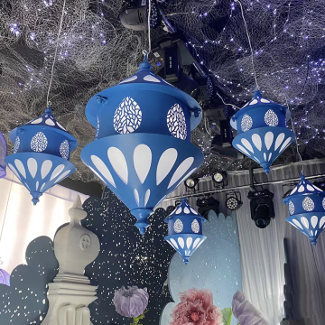 Mavi Kale Şeklinde Düğün Dekoratif Kolye