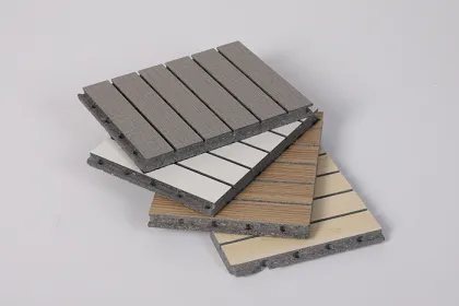 Fireproof grooved wood acoustical wall panel