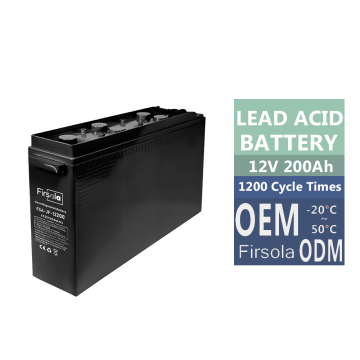 12V 200AH M8 เทอร์มินัลนำแบตเตอรี่กรดตะกั่วกรดสำหรับไซต์โทรคมนาคม